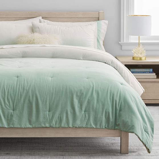 Couette Teinte Végétale Rayée Pottery Barn Teen - Taille Full/Queen, 100% Coton, Label Öko-Tex - Neuf Avec étiquettes