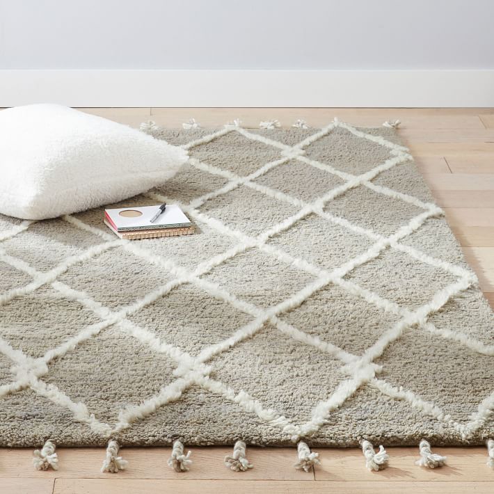 Plant Dyed Recycled Wool Rug Grey Pottery Barn Teen