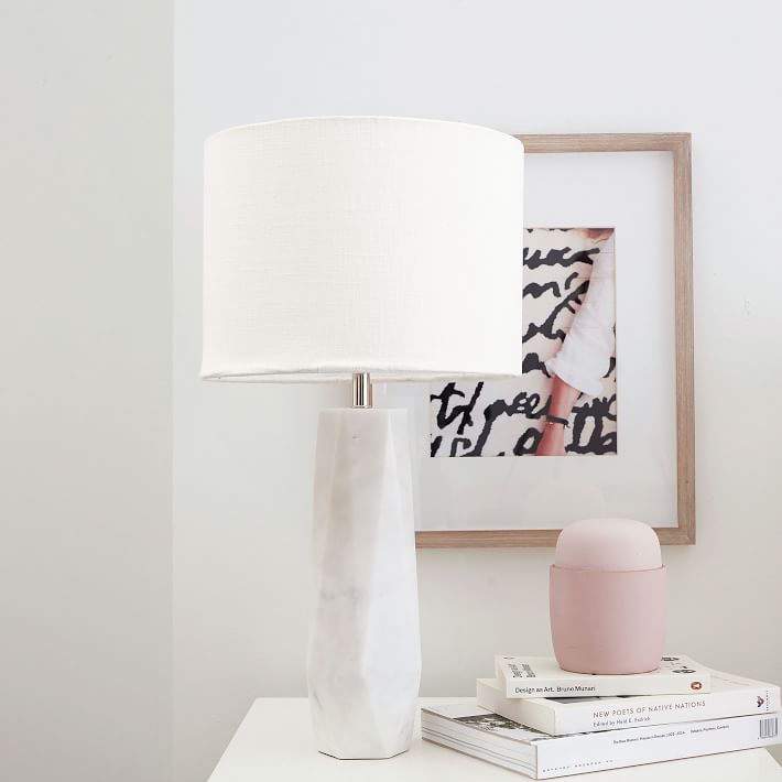 White marble lamp store table