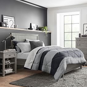 Beadboard Basic Bed &amp; 9-Drawer Dresser Set - Simply White