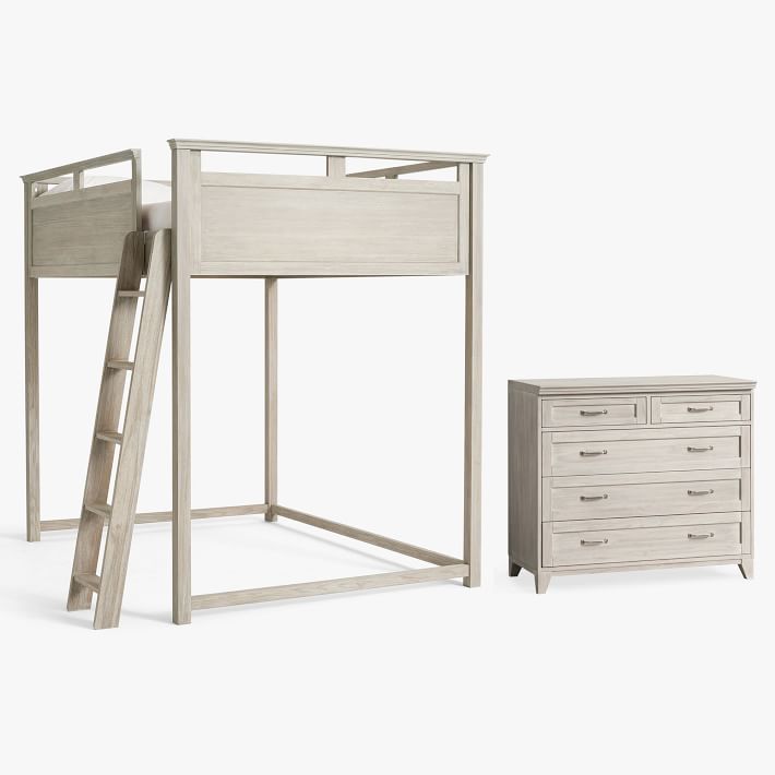 Hampton Loft Bed &amp; 5-Drawer Dresser Set
