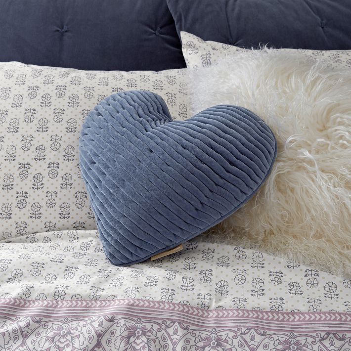 Velvet Heart Ruched Pillow