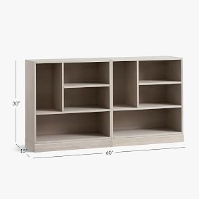 Stack Me Up 60&quot; Double Mixed Shelf Low Bookcase