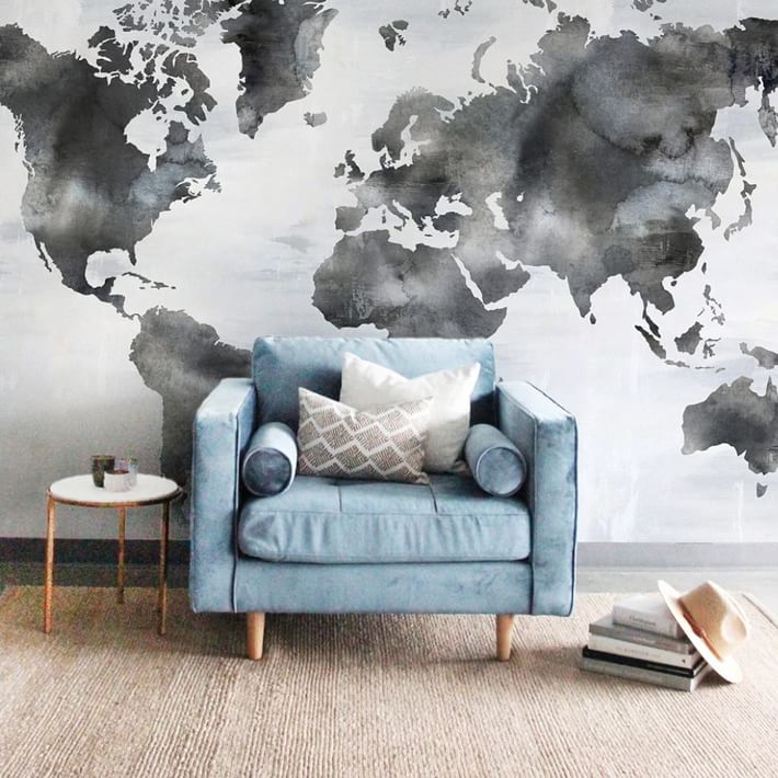 Painted World Map Peel &amp; Stick Wallpaper