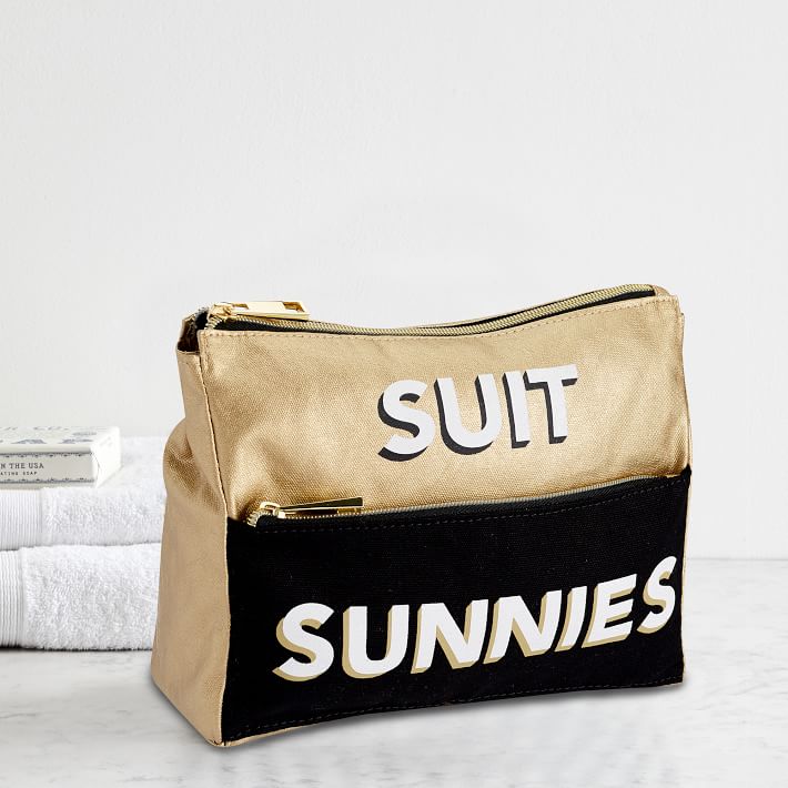 The Emily &amp; Meritt Black/Gold Suit And Sunnies Pouch