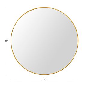 Metal Framed Round Mirror (36