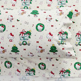 Hello Kitty Christmas Organic Sheet Set Pottery Barn Teen