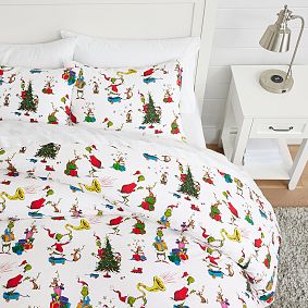 Dr. Seuss's The Grinch&#8482; and Max&#8482; Organic Flannel Duvet Cover