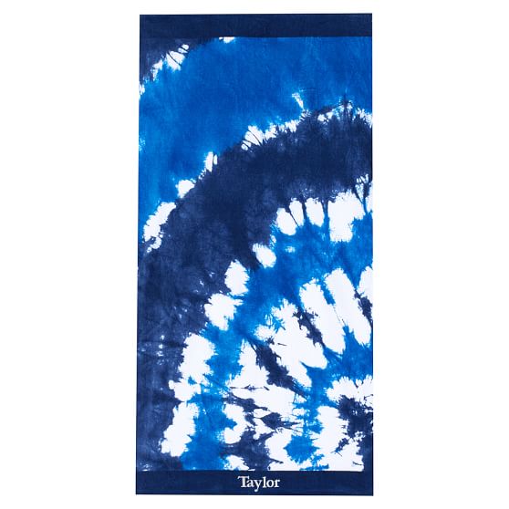 Tie-Dye Burst Beach Towel, Blue