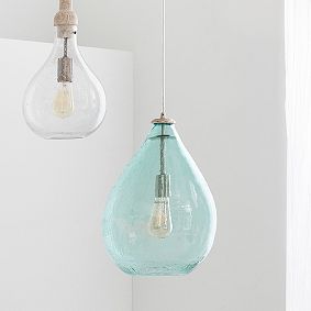 Oversized Light Pool Glass Waterdrop Bedroom Pendant Light | Pottery ...