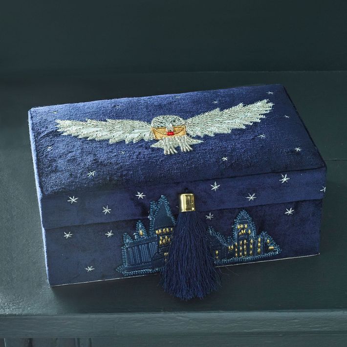 Harry Potter&#8482; Hedwig&#8482; Beaded Velvet Jewellery Box