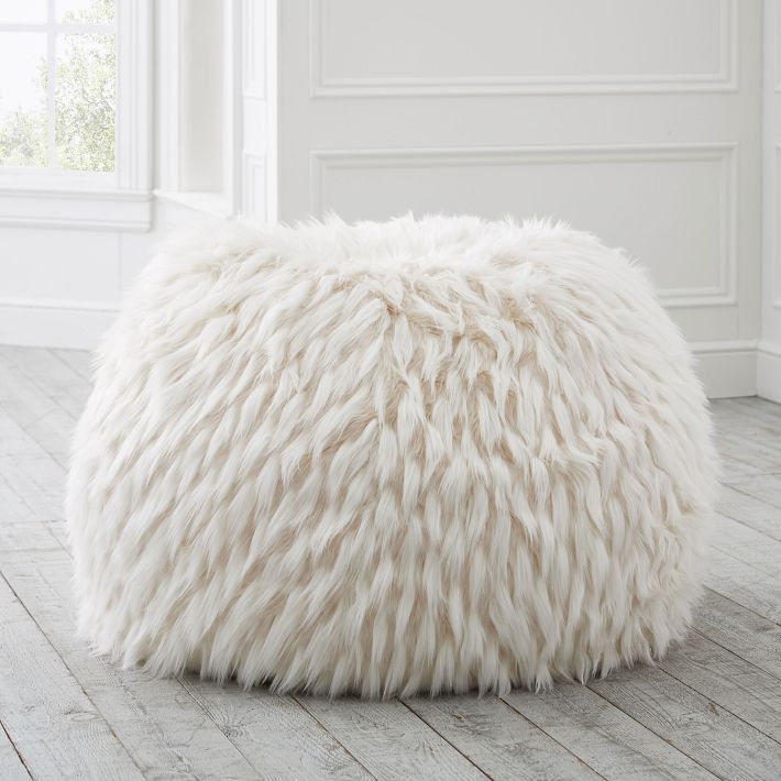 Winter Fox Faux Fur Bean Bag Chair