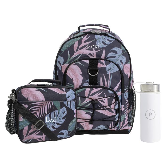 Jungle Floral Large Backpack and Cold Pack Lunch Bundle, Set of 3