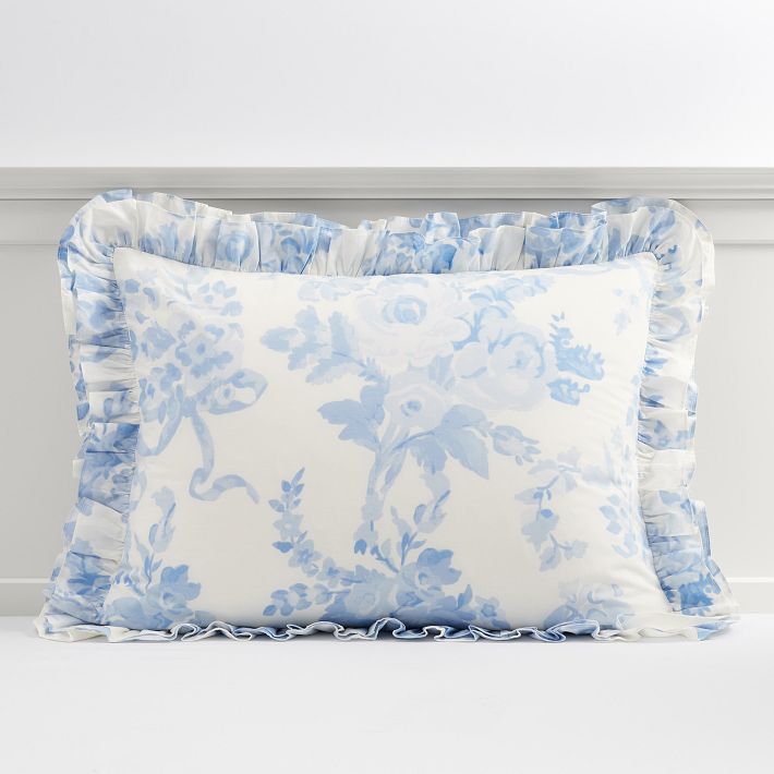 LoveShackFancy Damask Ruffle Duvet Cover