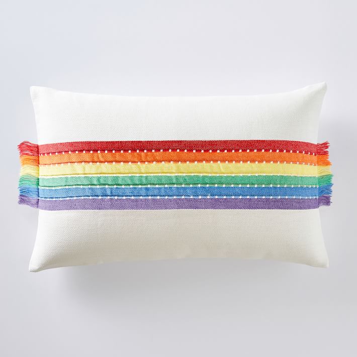 Pride Fringe Lumbar Pillow Cover to Benefit The Trevor Project