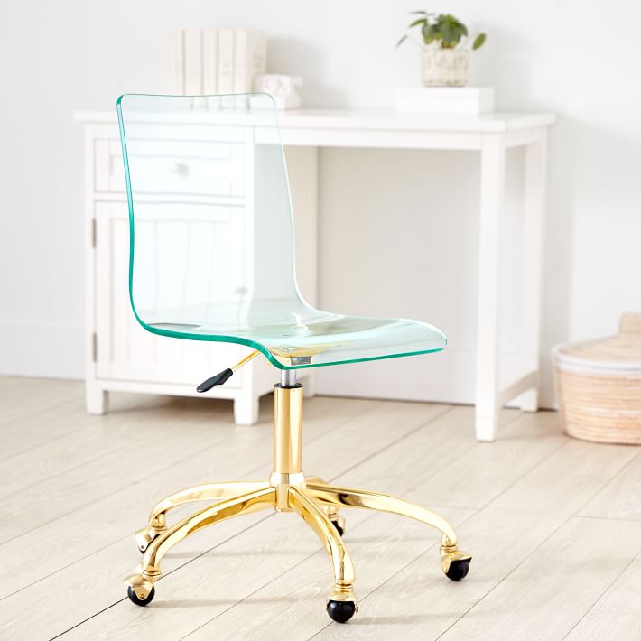 Acrylic and discount gold office chair