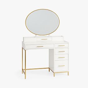 Blaire Single Pedestal Storage Vanity Desk (40&quot;)