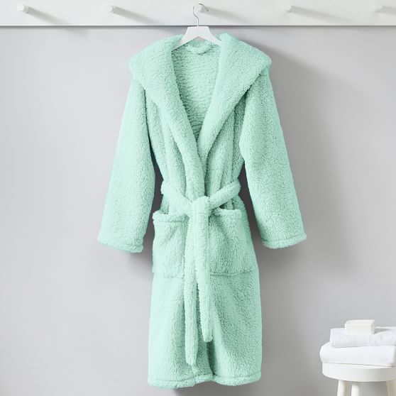 Pale Seafoam Sherpa Robe | Pottery Barn Teen