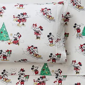 Disney Mickey Mouse Holiday Organic Flannel Sheet Set