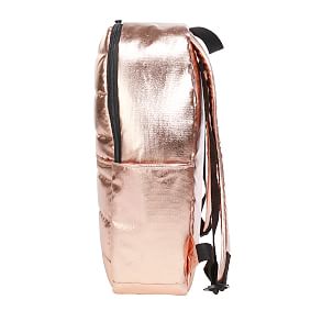 Metallic Puffer Rose Gold Backpack
