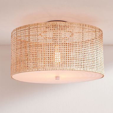 Flush mount woven deals light