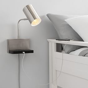 Sconce With Wireless Charging Ledge And USB