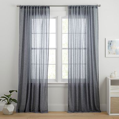 Cotton Linen Sheer Curtain | Pottery Barn Teen