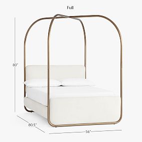 Metal Upholstered Canopy Bed