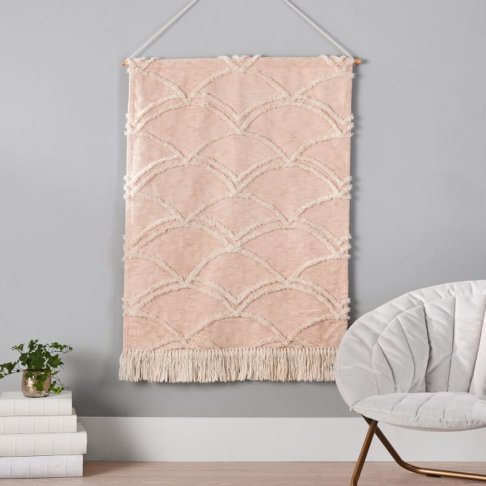 Blush Textured Scallop Wall Hanging