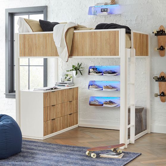 west elm x pbt Quinn Loft Bed Pottery Barn Teen