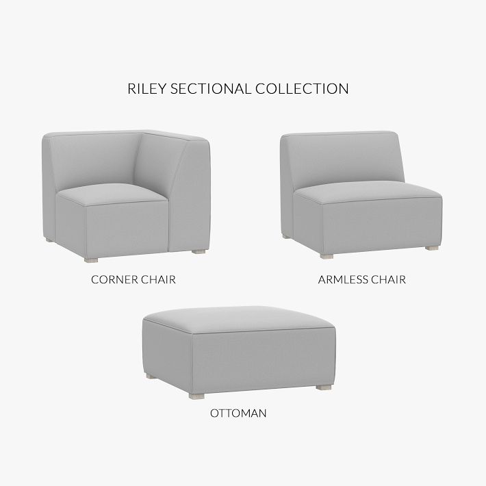 Build Your Own - Riley Sectional (Brushed Fog Feet)