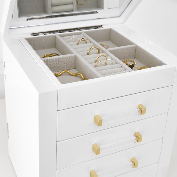 Modern white jewelry deals box