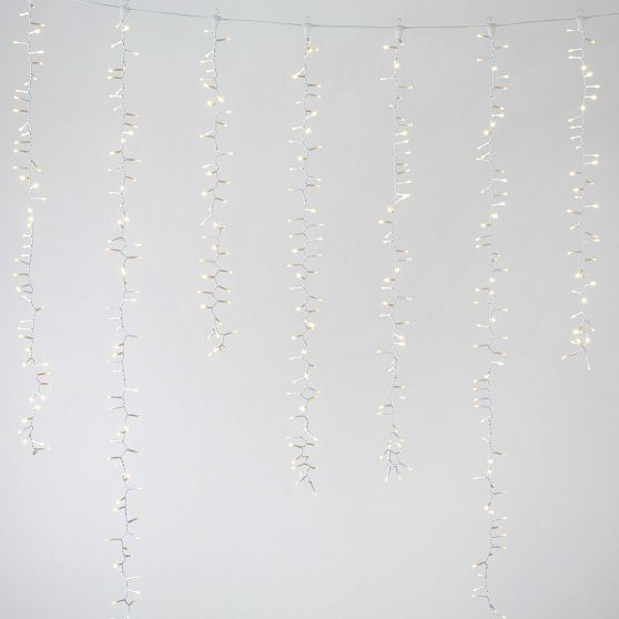 Tiered Waterfall Curtain String Lights Pottery Barn Teen