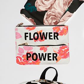 The Emily &amp; Meritt Neon Roses Double Pencil Pouch
