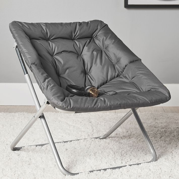 Solid Dark Gray Hang-A-Round Square Chair