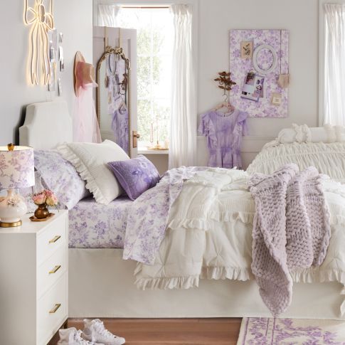 LoveShackFancy Lavender Dorm Room