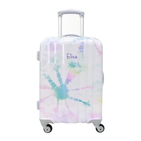 Channeled Hard-Sided Pastel Tie-Dye Carry-on Luggage