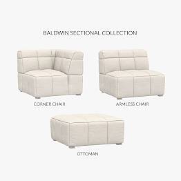 Build Your Own - Baldwin Sectional (Brushed Fog Feet)