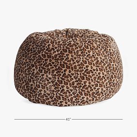 Cheetah Faux Fur Bean Bag Chair Slipcover Only