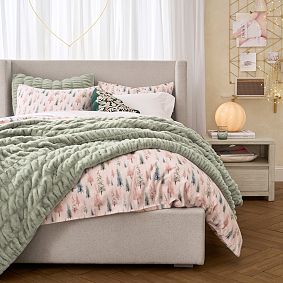 Ruched Faux-Fur Comforter