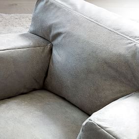 View of Textured Faux-Suede Storm Eco Lounger | Pottery Barn Teen