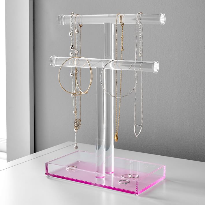 Pink Acrylic Jewelry Stand