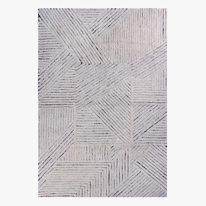 Maverick Geometric Washable Wool Rug, 5.5x8 Pottery Barn Teen