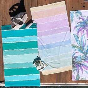 Tie-Dye Stripe Beach Towel, Pool