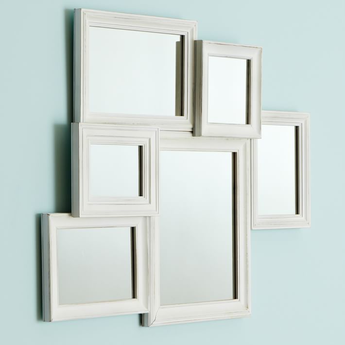 White Vintage Collage Framed Mirror