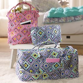 Quilted Sleepover Duffle Bag, Ruby Cool