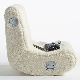 Ivory Sherpa Faux-Fur Mini Gaming Chair
