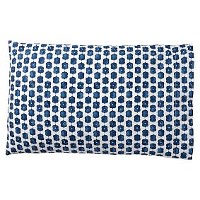 Ruched Rosette Pillowcase, Navy