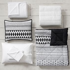 Midnight Geo Deluxe Comforter Set with Comforter, Sheet Set, Pillowcase, Mattress Pad, Pillow Inserts + Blanket