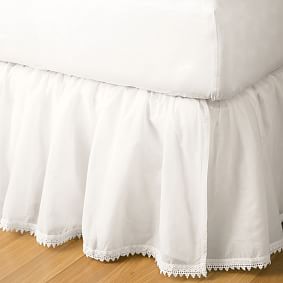 Bohemian Lace Trim Bed Skirt